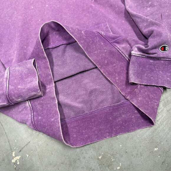 Champion Hoodie Purple Washed Oversized Pullvoer Large - Picture 6 of 8